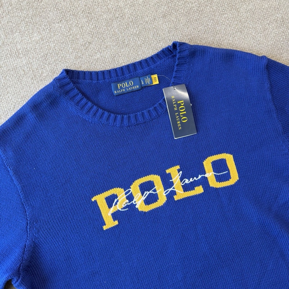 NWT Polo Ralph Lauren Classic Signature POLO Logo Royal Blue Men's Large